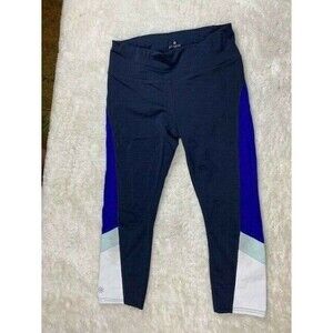 Athleta Size S Womens Activewear Pants Black White Blue Back Waistband Zipper